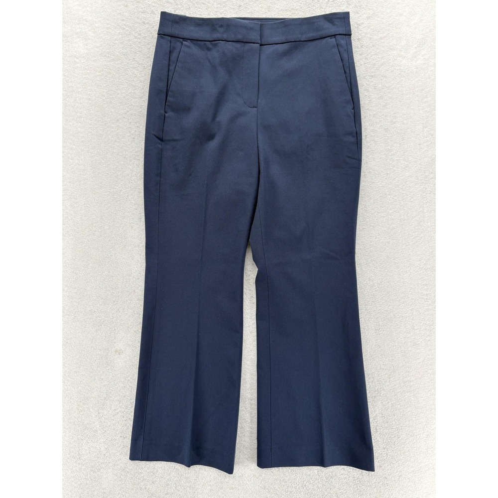 J.Crew Kelsey Dress Pants Womens 6 Blue Twill Flare Crop Bi Stretch Career NWT